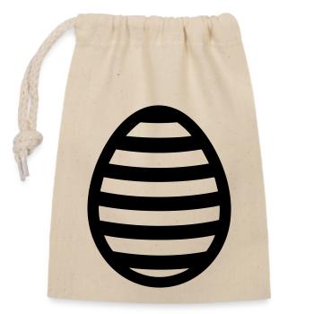 Egg - Closable cotton gift bag (14x20cm) - nature - Front
