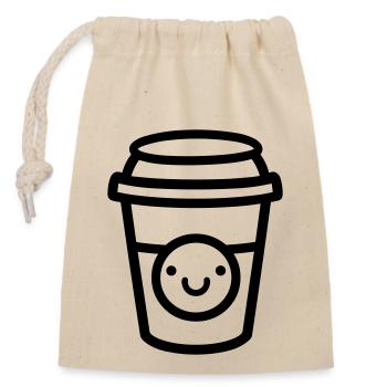 Mug de café - Sac cadeau en coton avec cordon (14 x 20 cm) - nature - Devant