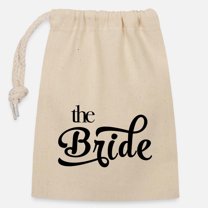 The Bride, la mariée - Sac cadeau en coton avec cordon (14 x 20 cm) - nature