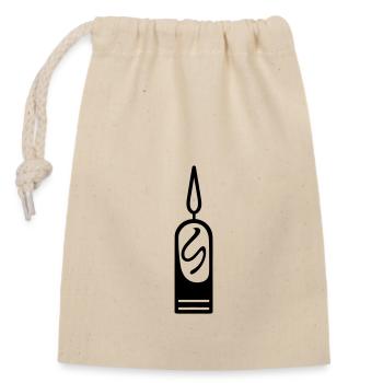 Candle - Closable cotton gift bag (14x20cm) - nature - Front