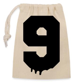 9 Number - Closable cotton gift bag (14x20cm) - nature - Front