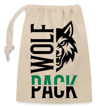 Wolf Pack Rudel - Verschließbarer Geschenkbeutel aus Baumwolle (14x20cm) - Natur - Vorne