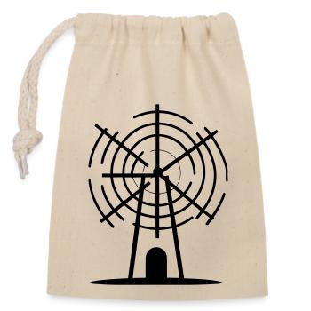 Windmühle - Verschließbarer Geschenkbeutel aus Baumwolle (14x20cm) - Natur - Vorne