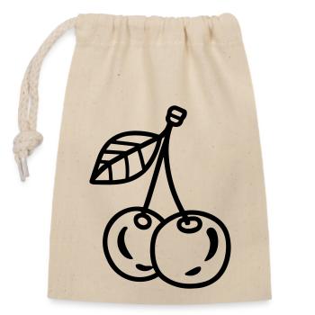 cherry - Closable cotton gift bag (14x20cm) - nature - Front