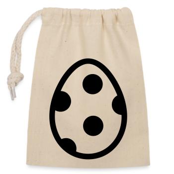 Egg - Closable cotton gift bag (14x20cm) - nature - Front