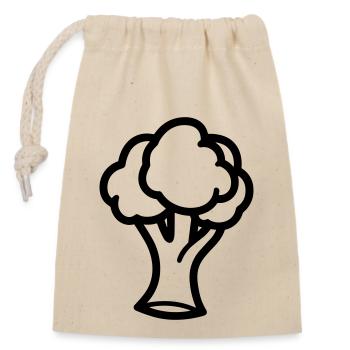 broccoli - Closable cotton gift bag (14x20cm) - nature - Front