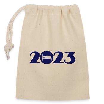 Sleep 2023, sleep in 2023 - Closable cotton gift bag (14x20cm) - nature - Front