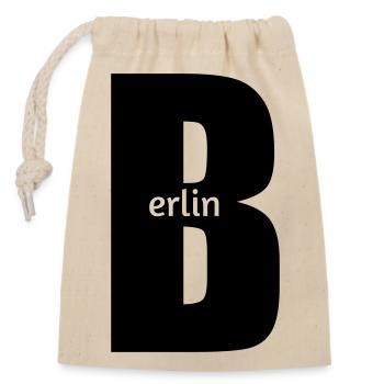 Berlin - Closable cotton gift bag (14x20cm) - nature - Front
