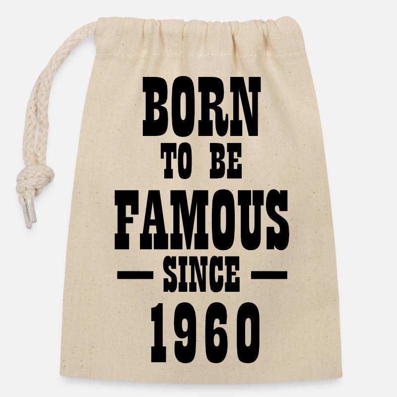 Born to be famous #FrankfurtOriginal - Verschließbarer Geschenkbeutel aus Baumwolle (14x20cm) - Natur