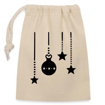 Accrocher des décorations de Noël - Sac cadeau en coton avec cordon (14 x 20 cm) - nature - Devant