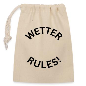 Wetter Rules! - Stadt Wetter Ruhr - Verschließbarer Geschenkbeutel aus Baumwolle (14x20cm) - Natur - Vorne