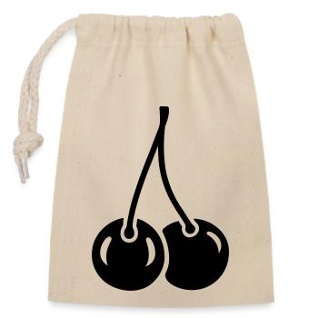 cherry - Closable cotton gift bag (14x20cm) - nature - Front