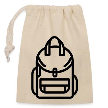 Rucksack - Verschließbarer Geschenkbeutel aus Baumwolle (14x20cm) - Natur - Vorne