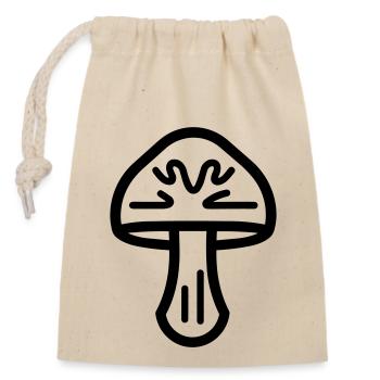 Champignon - Sac cadeau en coton avec cordon (14 x 20 cm) - nature - Devant