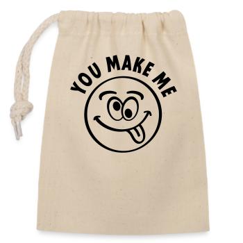 You Make Me Crazy - Closable cotton gift bag (14x20cm) - nature - Front