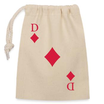 Queen Playing Card Costume Carnival Poker - Closable cotton gift bag (14x20cm) - nature - Front