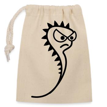 Evil sperm - Closable cotton gift bag (14x20cm) - nature - Front
