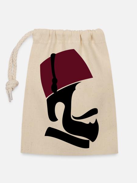 Ottoman Man - Verschließbarer Geschenkbeutel aus Baumwolle (14x20cm) - Natur