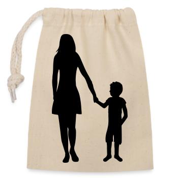 liebe sohn mutter muttertag mama und junge muttert - Verschließbarer Geschenkbeutel aus Baumwolle (14x20cm) - Natur - Vorne