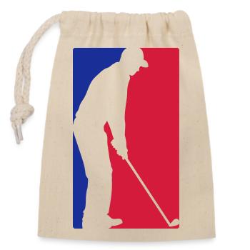 Bleu rouge golf - Sac cadeau en coton avec cordon (14 x 20 cm) - nature - Devant