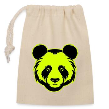 Panda Head Portrait Icon - Closable cotton gift bag (14x20cm) - nature - Front