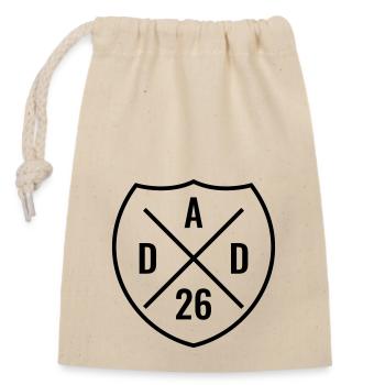 Dad 2026 Wappen - Verschließbarer Geschenkbeutel aus Baumwolle (14x20cm) - Natur - Vorne