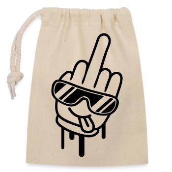 Cool Fuck Off Hand - Verschließbarer Geschenkbeutel aus Baumwolle (14x20cm) - Natur - Vorne