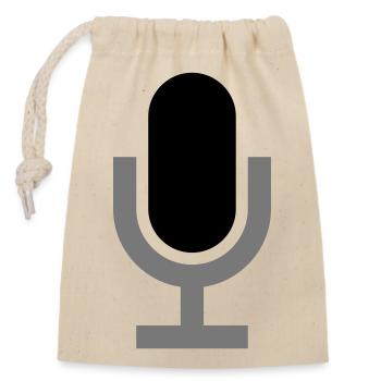 Icon Mikrofon Clipart - Verschließbarer Geschenkbeutel aus Baumwolle (14x20cm) - Natur - Vorne