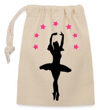 ballerine - Sac cadeau en coton avec cordon (14 x 20 cm) - nature - Devant