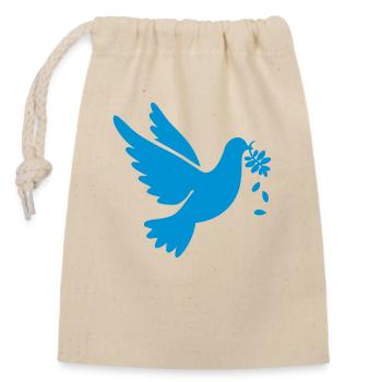 Colombe de la paix contre la guerre pour la paix - Sac cadeau en coton avec cordon (14 x 20 cm) - nature - Devant