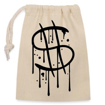 déposer graffiti humide spray dollar symbole signe - Sac cadeau en coton avec cordon (14 x 20 cm) - nature - Devant