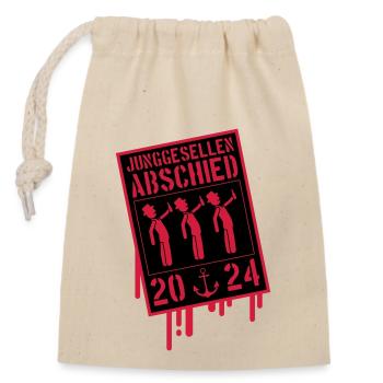 Bachelor party 2024 - Closable cotton gift bag (14x20cm) - nature - Front