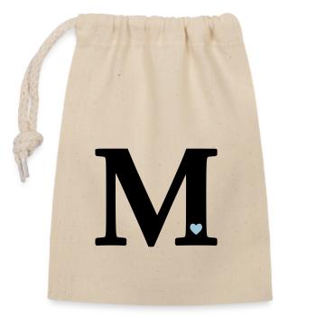 Letter M Initial Letter - Closable cotton gift bag (14x20cm) - nature - Front