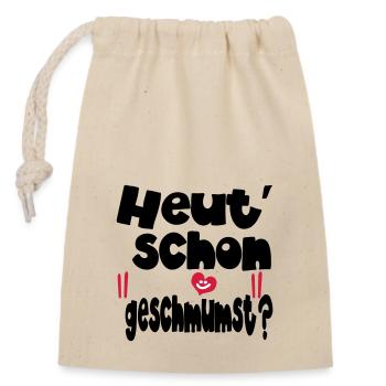 suche sympathisches II - Verschließbarer Geschenkbeutel aus Baumwolle (14x20cm) - Natur - Vorne