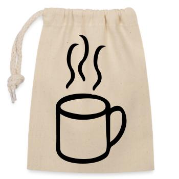 glühwein kaffee tee tasse becher - Verschließbarer Geschenkbeutel aus Baumwolle (14x20cm) - Natur - Vorne