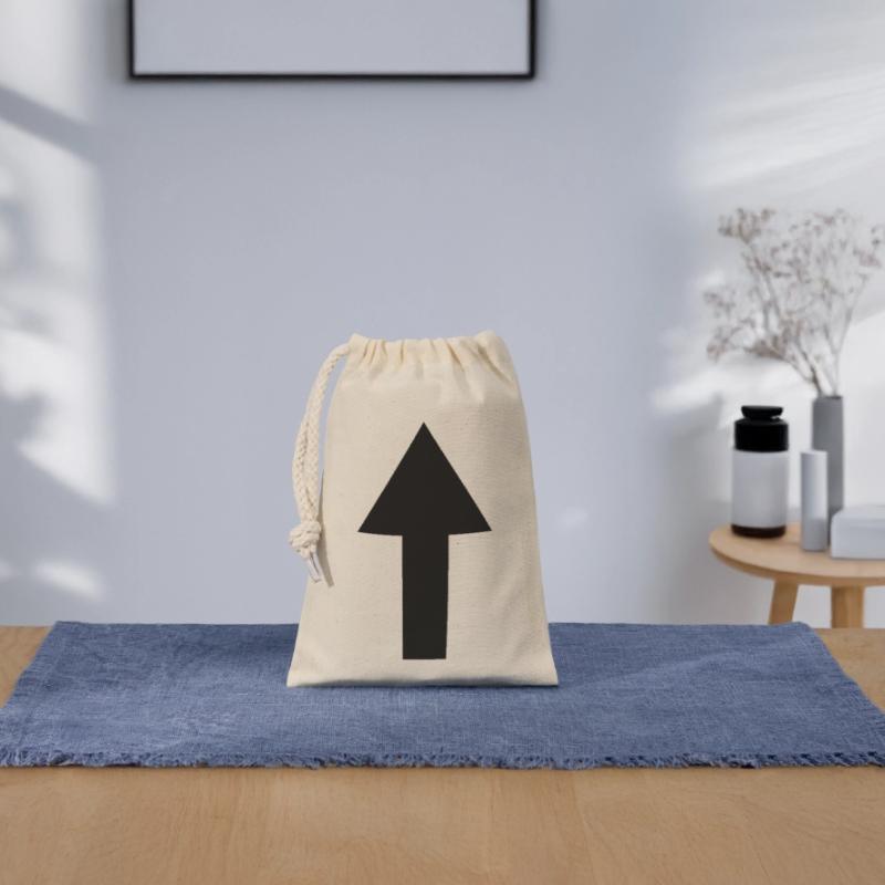 arrow Closable cotton gift bag (14x20cm)