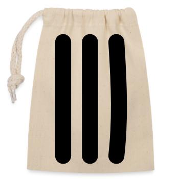 Symbole de liste de pointage - 3 tirets - Sac cadeau en coton avec cordon (14 x 20 cm) - nature - Devant