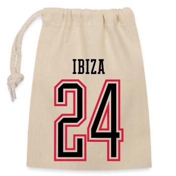 Ibiza 24 Jours fériés 2024 - Sac cadeau en coton avec cordon (14 x 20 cm) - nature - Devant