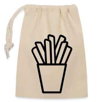 French fries - Closable cotton gift bag (14x20cm) - nature - Front