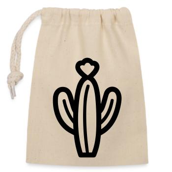 Cactus - Closable cotton gift bag (14x20cm) - nature - Front