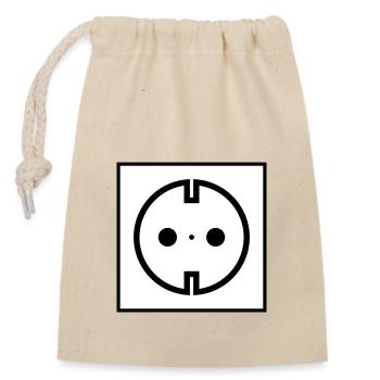 Electricity socket - Closable cotton gift bag (14x20cm) - nature - Front