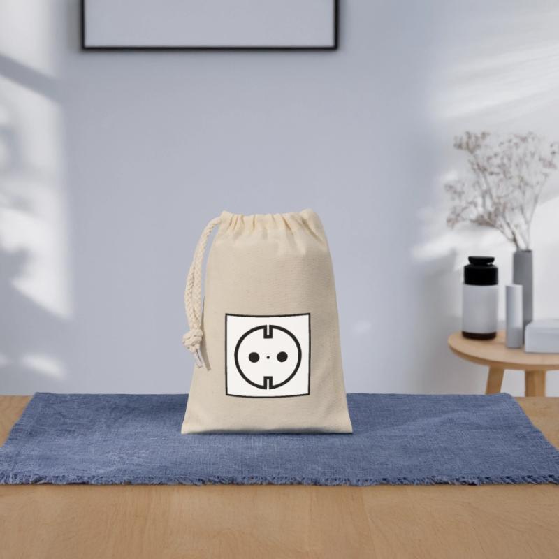 Electricity socket Closable cotton gift bag (14x20cm)