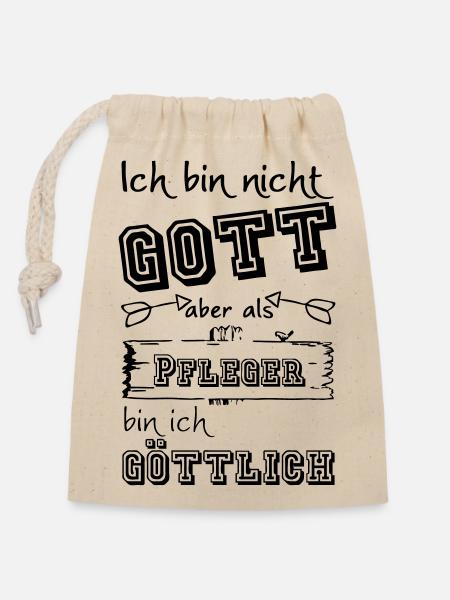Göttlicher Pfleger Geschenk - Verschließbarer Geschenkbeutel aus Baumwolle (14x20cm) - Natur