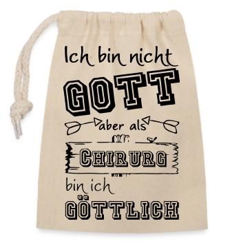 Göttlicher Chirurg Geschenk - Verschließbarer Geschenkbeutel aus Baumwolle (14x20cm) - Natur - Vorne