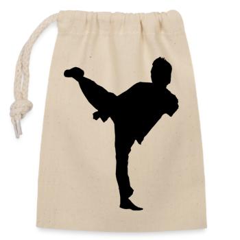 Bruce Lee Shadow Sidekick - Verschließbarer Geschenkbeutel aus Baumwolle (14x20cm) - Natur - Vorne