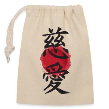 Plakat Jiai japanische Kanji Zuneigung Geschenkidee - Verschließbarer Geschenkbeutel aus Baumwolle (14x20cm) - Natur - Vorne