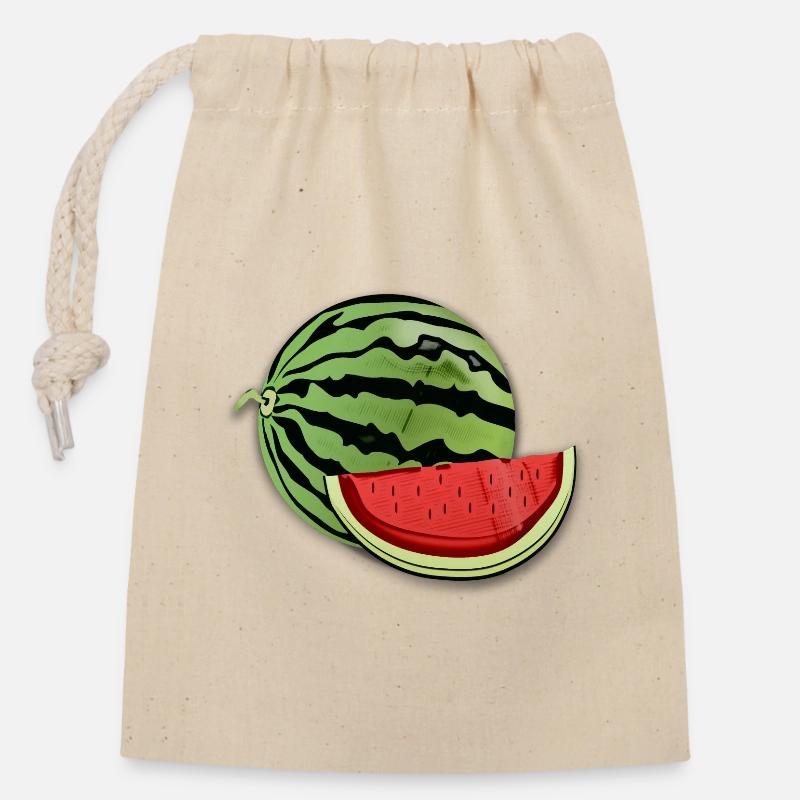 Melon - Closable cotton gift bag (14x20cm) - nature