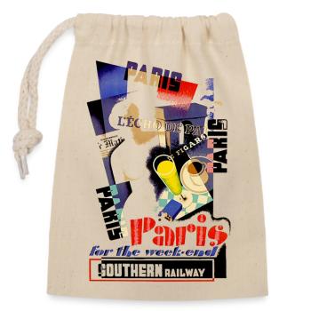 ART PARIS FRANCE - Sac cadeau en coton avec cordon (14 x 20 cm) - nature - Devant