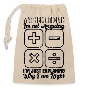 Mathematician - Closable cotton gift bag (14x20cm) - nature - Front