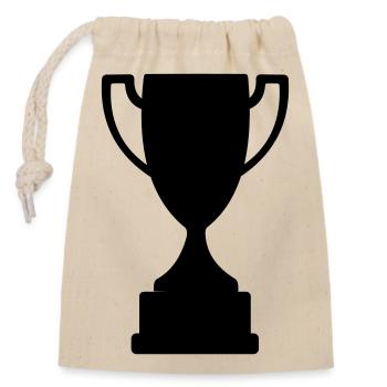 Pokal Sportpokal - Verschließbarer Geschenkbeutel aus Baumwolle (14x20cm) - Natur - Vorne